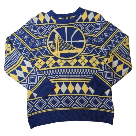 Golden State Warriors NBA Christmas Sweater Mens 2X Large Geometric Bridge - Picture 1 of 7